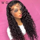 Wigirl прозрачные бразильские кудрявые волосы 13x 4 парики фронта шнурка 30 40 дюймов свободная глубокая волна 360 Фронтальная Закрытие парик для черных женщин