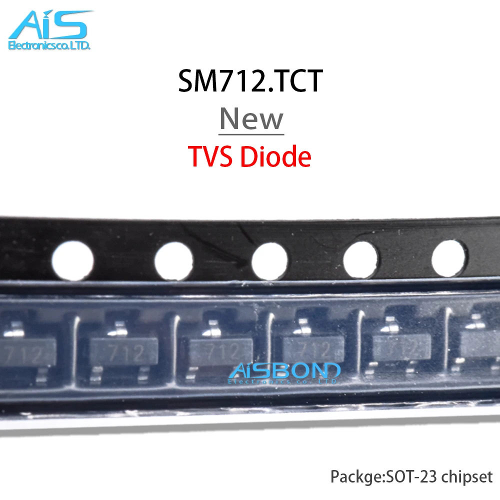 50 шт./лот SM712.TCT SM712 топовая маркировка 712 SOT23 TVS Diode SOT-23