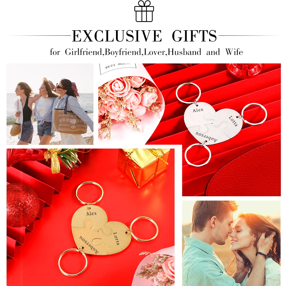 

3 Pcs Love Cute Keychain Engraved Family Gifts for Parents Children Present Keyring Bag Charm Families Member Gift Key Chain