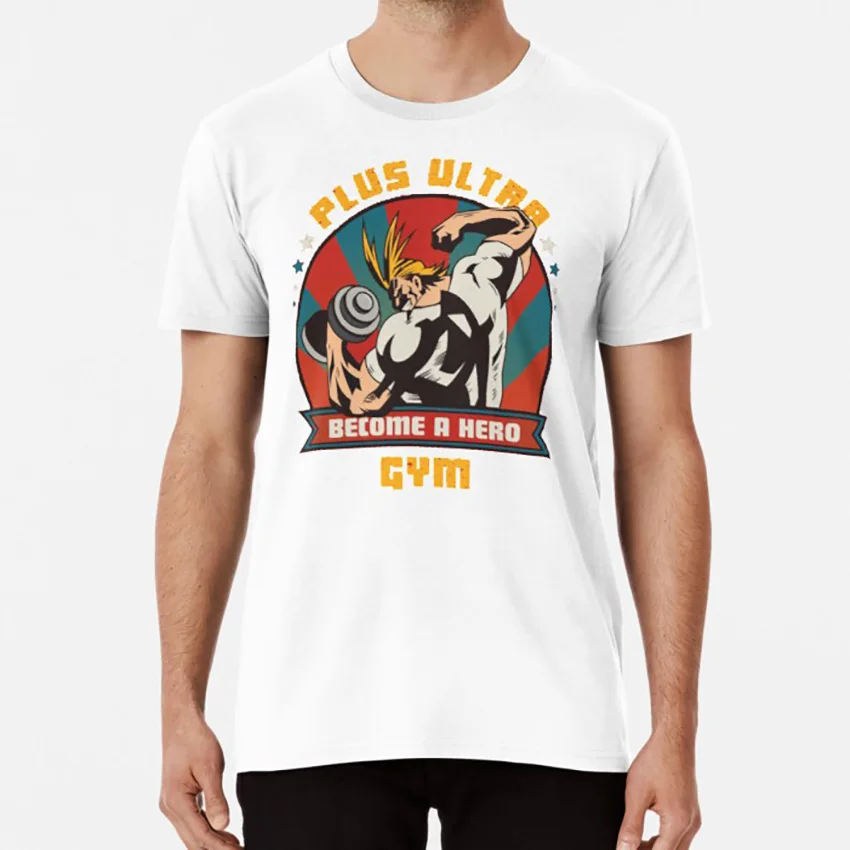 Белый Футболка hero Academy Plus Ultra Gym all might boku no hero Academy bnha mha plus ultra oru maito Аниме Манга отрицательное пространство - Цвет: Белый