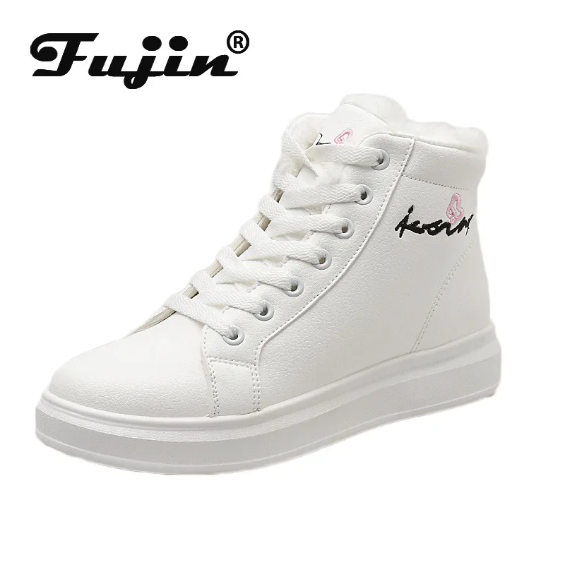 Fujin Snow Boots Female New Dropshipping Korean Version Short Tube Student Slip Belt Winter Plus Velvet Warm Cotton Shoes | Обувь