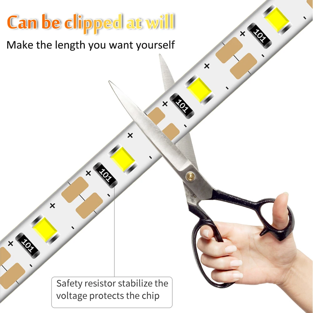 1 м/2 м/5 м USB Беспроводная ручная развертка PIR датчик движения светильник шкафа
