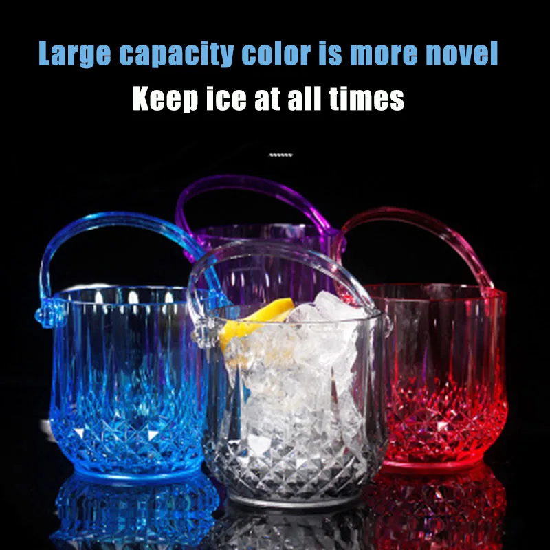 1 шт ведро прозрачное круглое вина со съемной ручкой для ресторана KTV бар акрил @