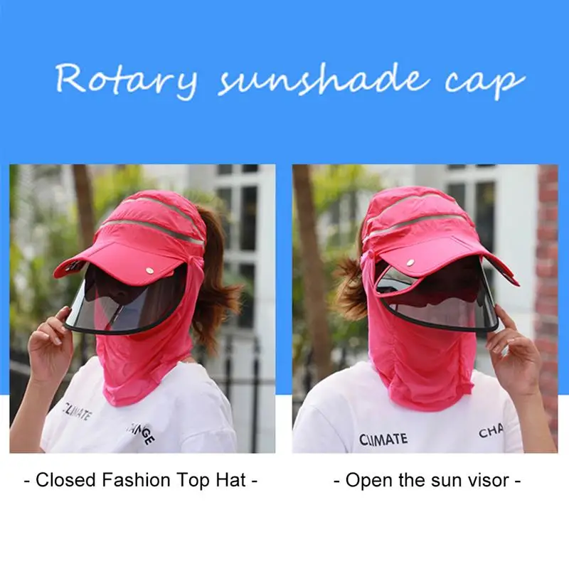 

Sun Hat Dust & Splash Proof Protective Summer Hat with Face Shield & Neck Gaiter for Men Women