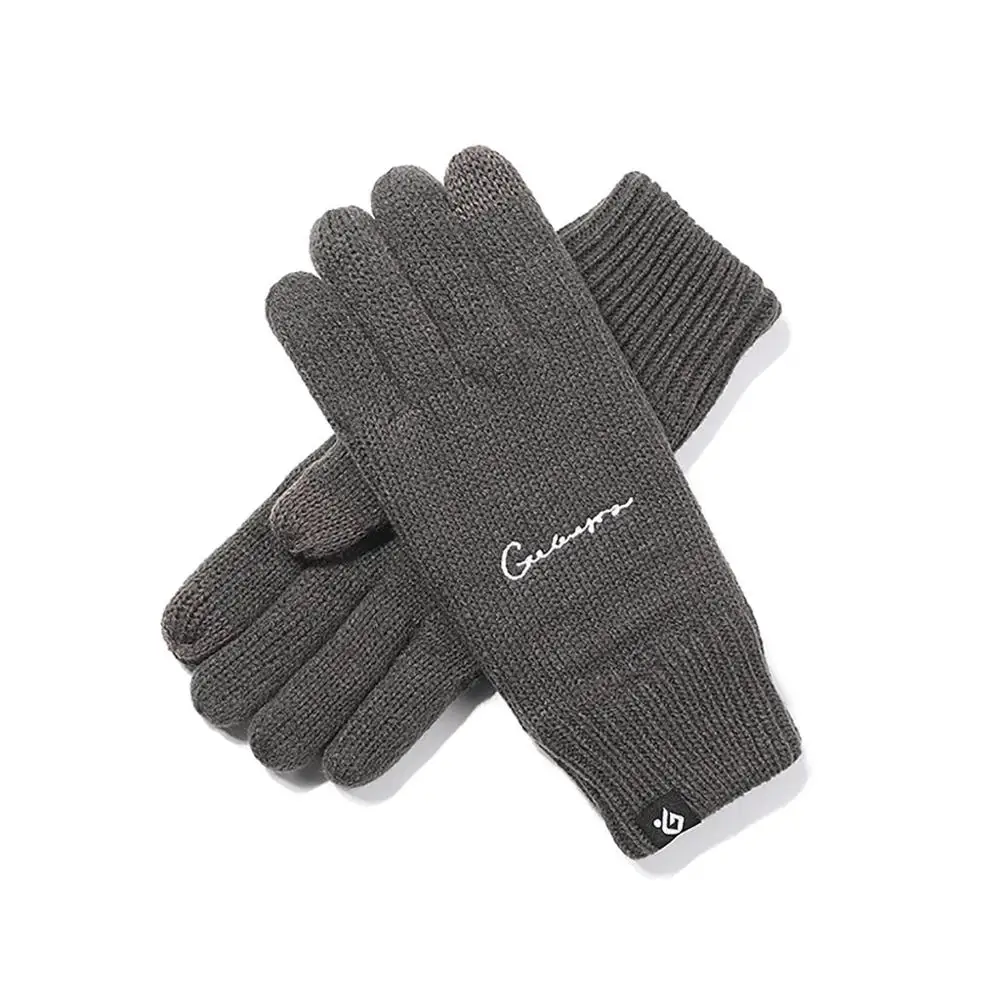 Теплые зимние трикотажные перчатки мужские для путешествий двойные