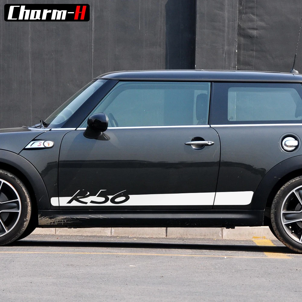 2 шт. для Mini Cooper R56 2006 2013 боковые полосы надпись графические наклейки Стикеры