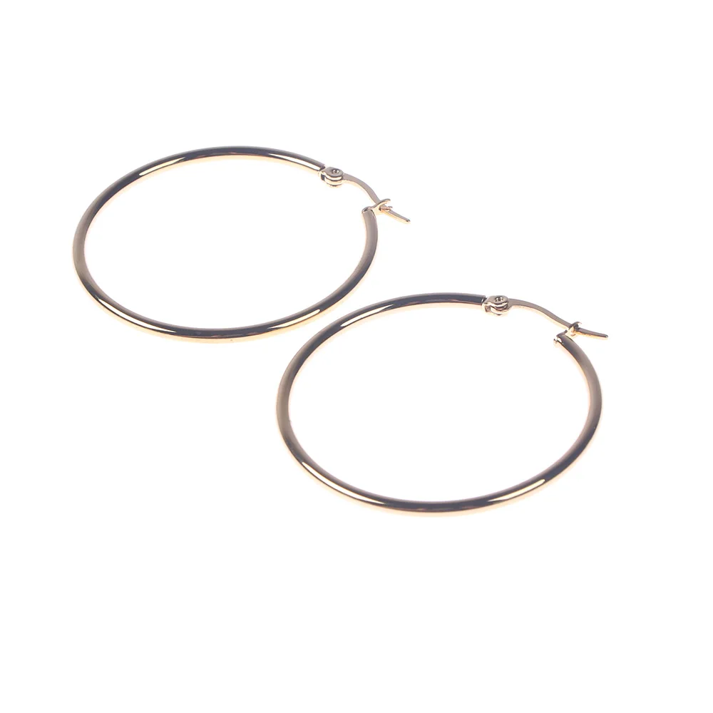 

Smooth Bud Jewelry Sexy Steel Stainless Earrings Big Hoop
