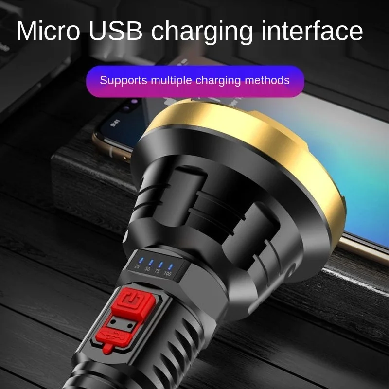 Super Bright USB Rechargeable Special Forces Led Strong Light Flashlight Long-range Multi-function Household Outdoor Portable | Лампы и