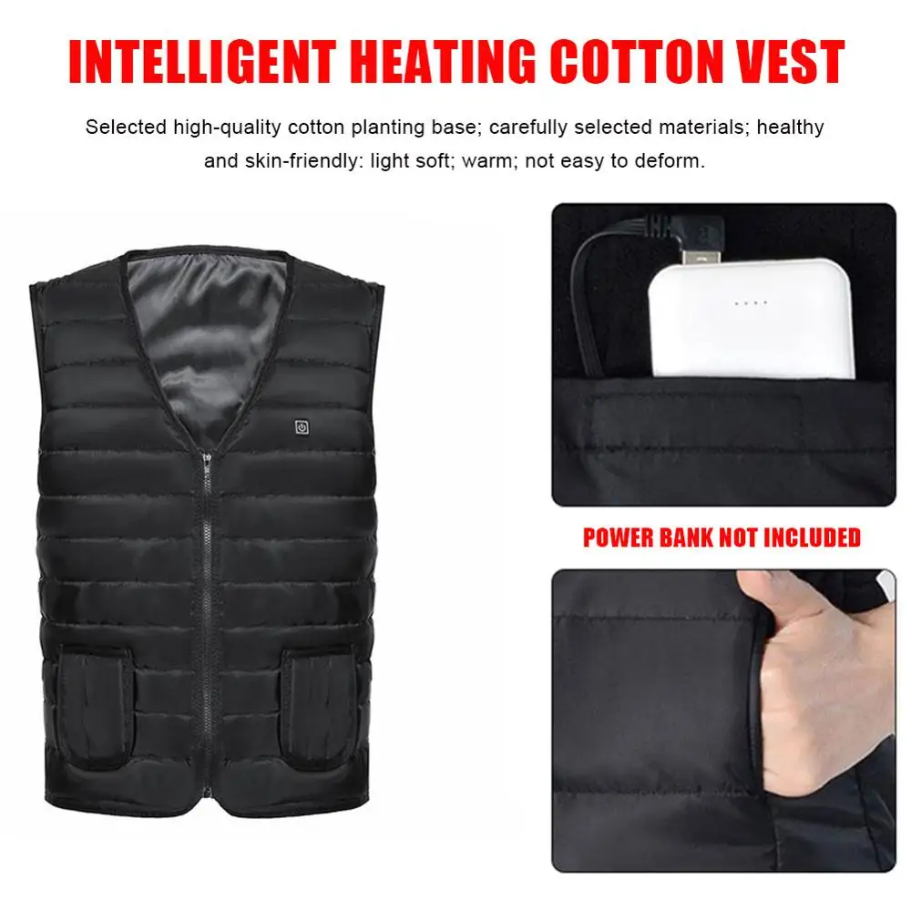 Electric Heated Vest Men Women Washable Heating Waistcoat Thermal Warm Clothing Usb Heated Outdoor Vest Winter Heated Jacket