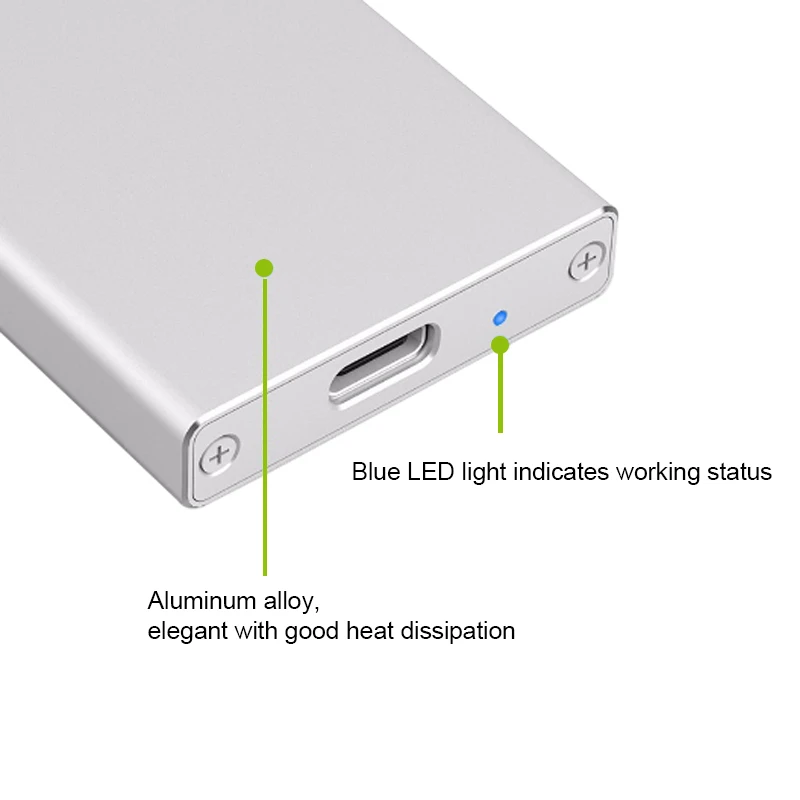 Алюминиевый корпус ZUCZUG USB3.1 Type-C mSATA SSD USB3.0 винтовой Фиксатор с кабелем для передачи
