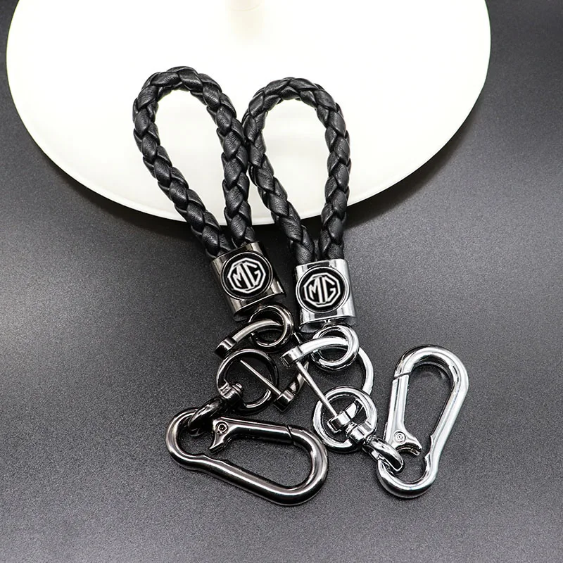 

Car keychain mens anti-lost personality creative 360rotating design braided rope detachable metal keychain suitable for MG-log