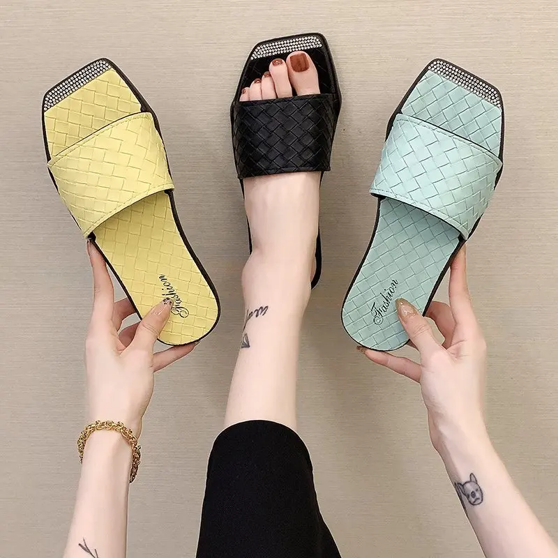 

Slippers Women Summer Diamond Slippers Ladies Home Indoor Slippers Shoes Home Bathroom Non-slip Slippers