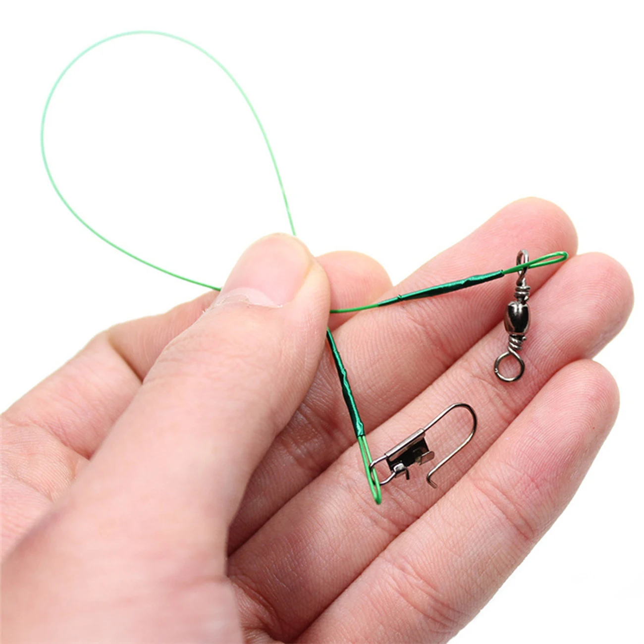 

20PCS Anti Bite Steel Fishing Line Steel Wire Leader With Swivel Fishing Accessory Lead Core Leash Fishing Wire