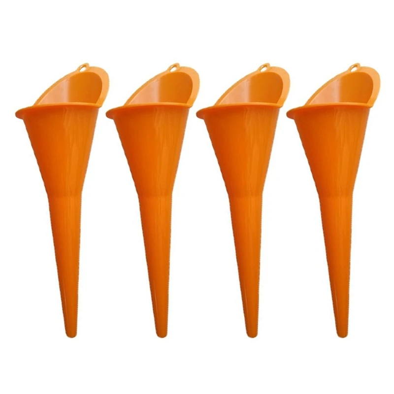 

4 Pack Multi-Function Plastic Long Neck Oil Funnel for All Automotive Oils Fuel Multi-Functional Spill Saver