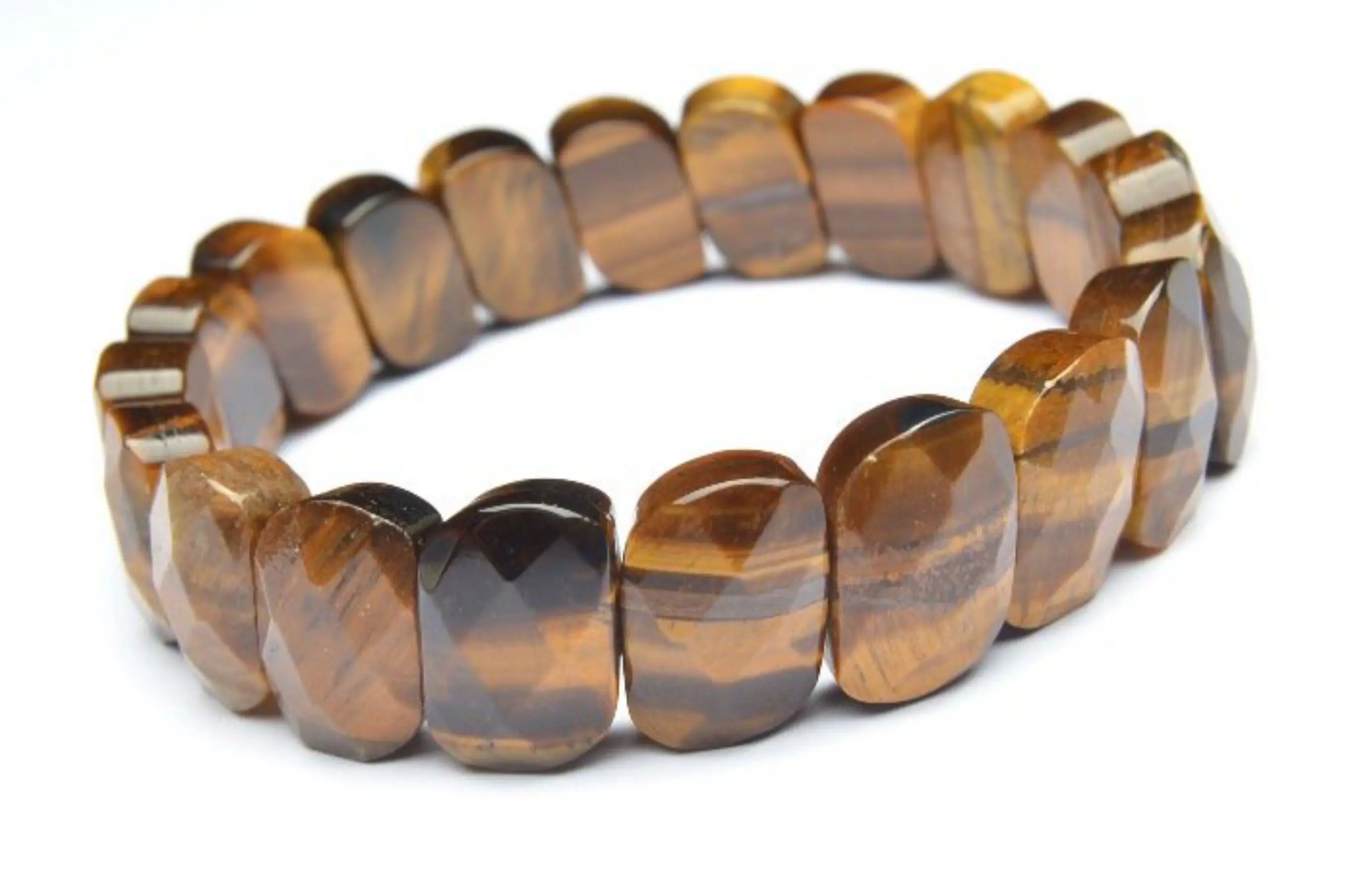 

Браслет из натурального Тигрового Глаза «S», эластичный браслет с геометрическим узором и длинным камнем, с бусинами
