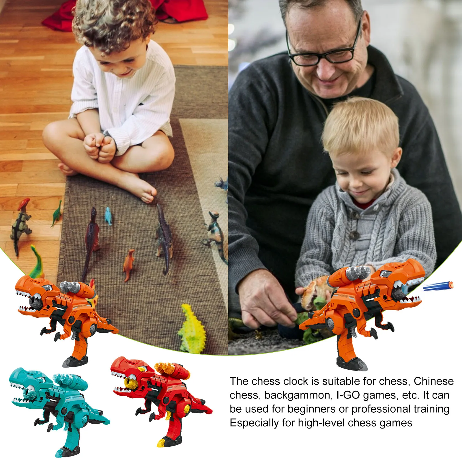

Dinosaur Toy 3 in 1 Deformed Electric Shooting Game Toy