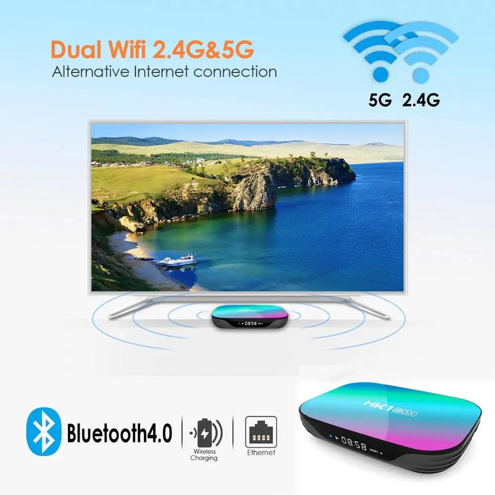 Приставка Смарт-ТВ HK1 Android 9 0 дюйма 4K 1080P amlogic S905X3 Wi-Fi 100 м 4 + 32/64 ГБ | Электроника