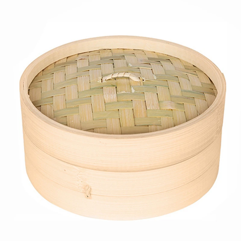 2х клетка и одна крышка для приготовления пищи бамбуковый Пароварка рыба рис