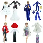 Модный наряд, повседневная одежда, смешанный стиль, пальто, платье, брюки, ремень, шляпа, сумочка, обувь, аксессуары, Одежда для куклы Барби, игрушка