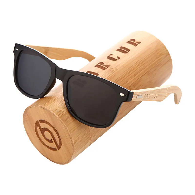 Black Bamboo BARCUR поляризационные бамбуковые солнцезащитные очки мужские деревянные Солнцезащитные очки женские брендовые оригинальные деревянные очки Oculos de sol masculino - Цвет линз: Black Bamboo