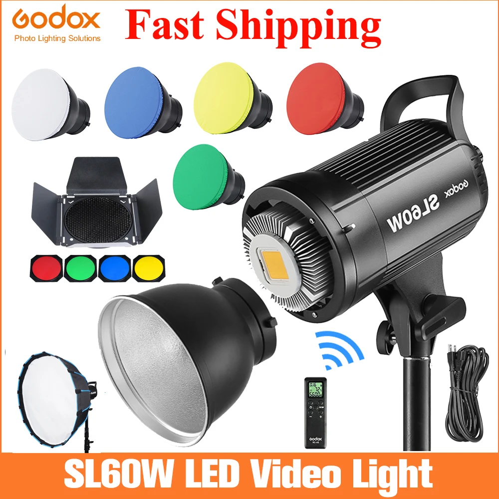 Godox светодиодный светильник для видеосъемки SL60W 5600K студийный непрерывный
