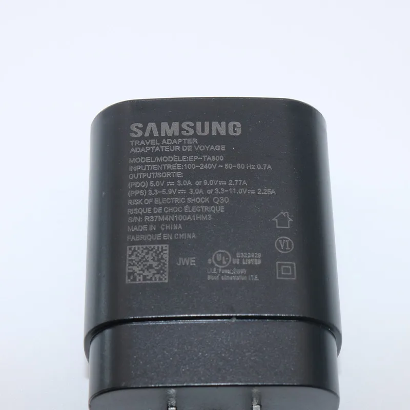 Зарядный адаптер Samsung Note 10 Pro USB 3 0 25 Вт Type-C 1 м кабель для быстрой зарядки Galaxy S8 S9 S10