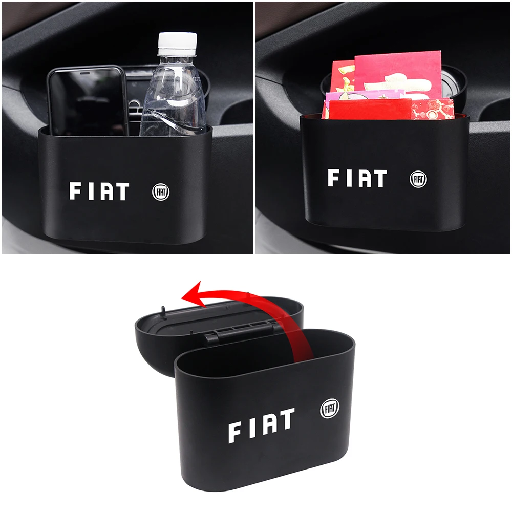 

Car Trash Can Interior Organizer Storage Box Case Holder Auto Storage Bin Accessories for Fiat 500 Punto Stilo Ducato Palio Brav