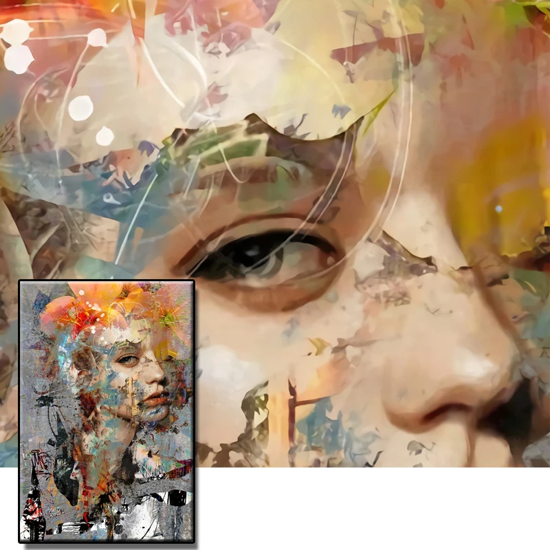 

Abstract Girl On The Wall Art Canvas Painting Graffiti Posters And Prints Woman Portrait Street Art Pictures For Home Decor