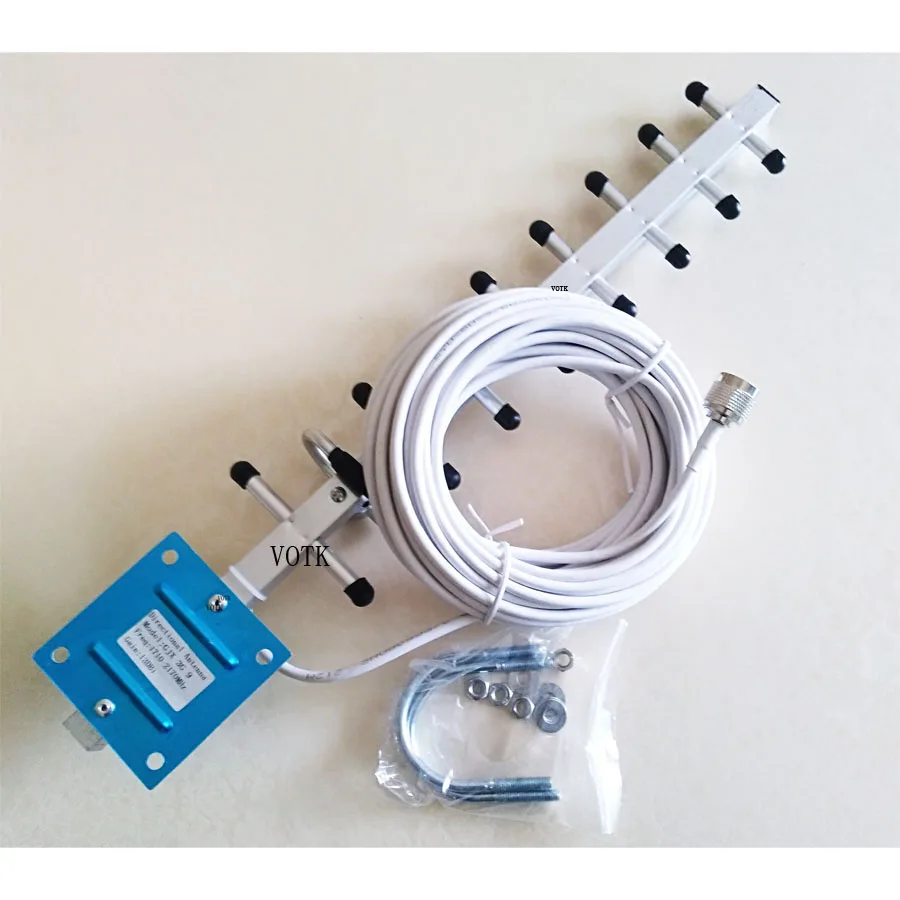 13dbi Yagi антенна 2100 1800MHZ наружная с кабелем 10M 50ohm для 4G LTE 3G WCDMA Мобильный усилитель