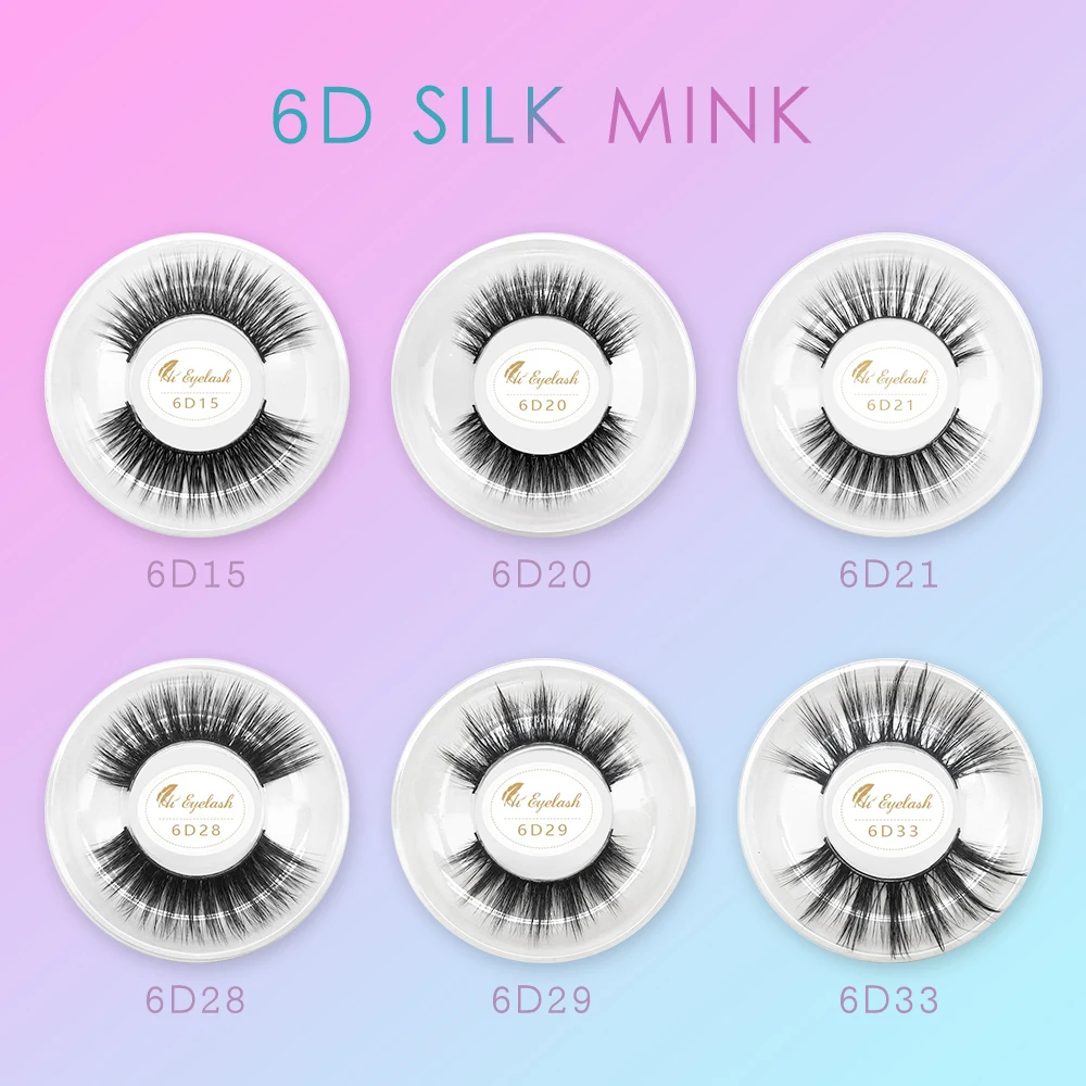 Накладные ресницы из искусственной норки Натуральные Искусственные 6D шелковые