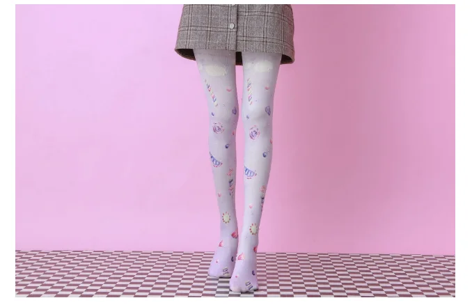 New Arrival! High Quality Fresh Color CandyPrint Pantyhose Sweety Lolita Pantyhose
