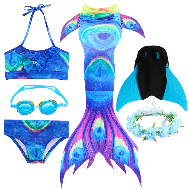 Package list 1 DH03 Детский купальный костюм русалки, бикини для девочек, хвост русалки, купальный костюм, детская одежда, Раздельный купальник, хвост русалки, одежда для купания - Цвет: Package list 1 DH03