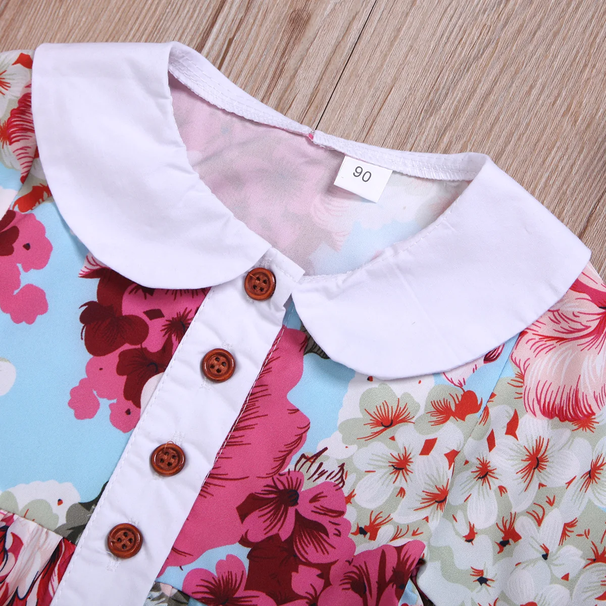 Children's Skirt Summer New Korean version of children Girls Doll Lapel Short Sleeve Floral Princess a generation hair | Детская