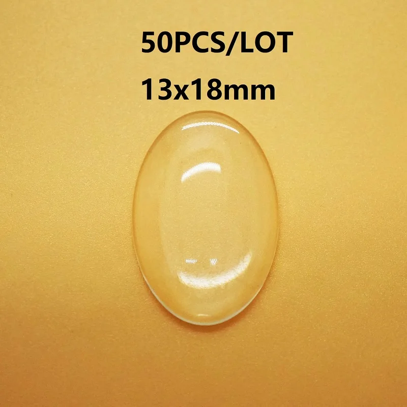 oval 50pcs 13x18mm Качественный комплект из двух предметов, 8/10/12/14/16/18/20/25 мм кабошоны круглые овальной формы сердца слезы прозрачный Стекло кабошон для DIY кулон для изготовления ювелирных изделий - Цвет: oval 50pcs 13x18mm