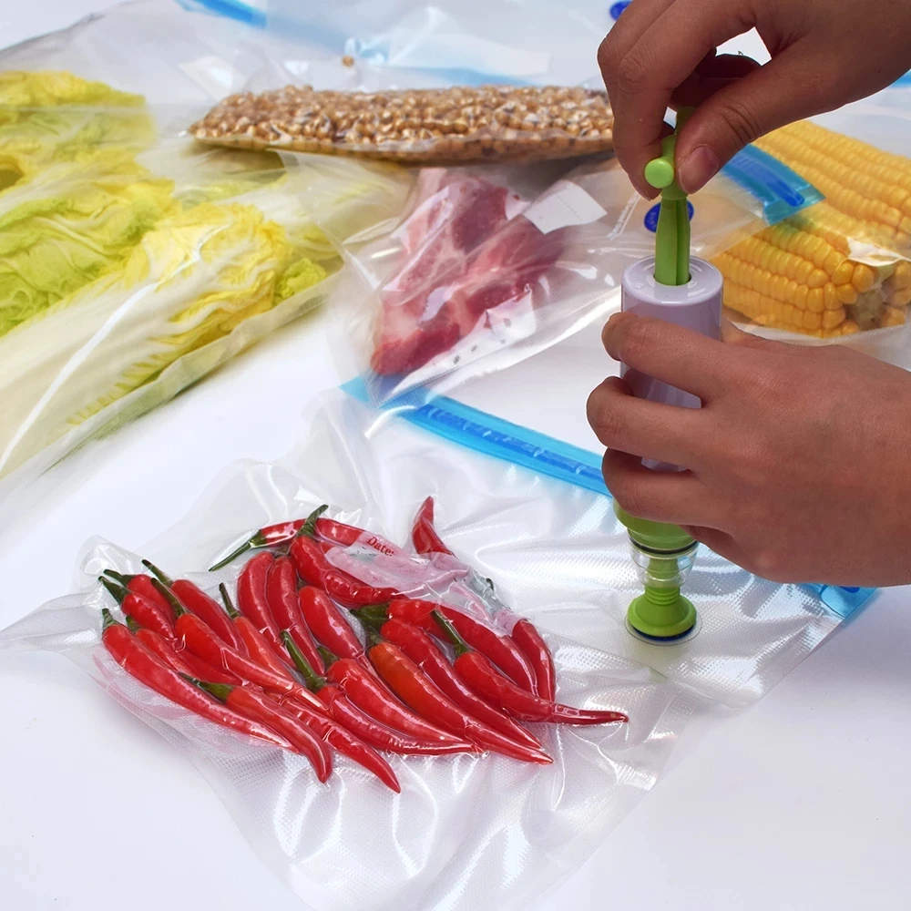 Многоразовые Пакеты в комплекте пищевые пакеты для хранения вакуумные с ручным