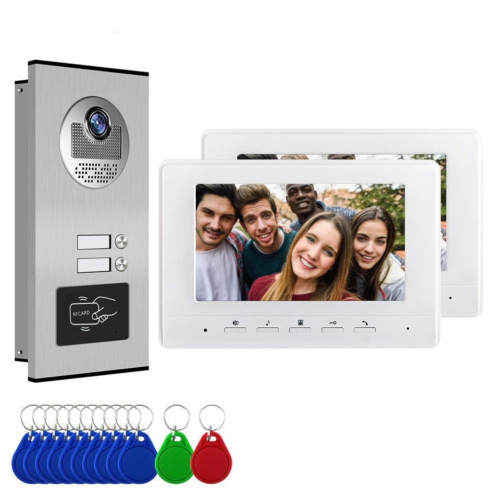 

Проводной видео-телефон двери внутренной связи Системы RFID ИК HD Разблокировать дверной звонок Камера для детей в возрасте 2, 3, 4 квартира Семь...