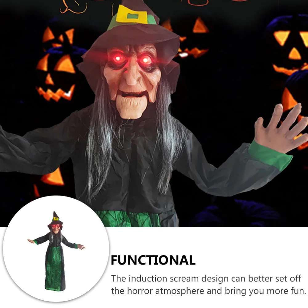 

1pc Theme Hanging Witch Hanging Ghost Pendant Induction Scream
