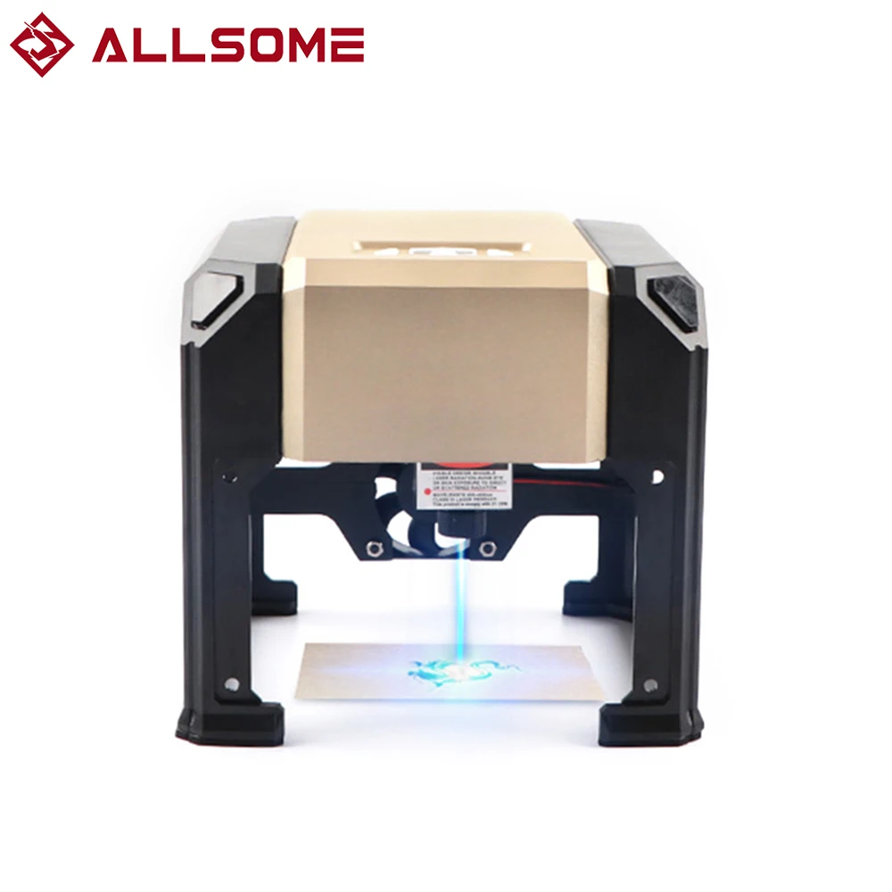 

Лазерный гравер ALLSOME 80x80 мм, домашний профессиональный настольный деревообрабатывающий фрезерный станок «сделай сам», принтер для логотипа Mark K5 CNC 3000 МВт