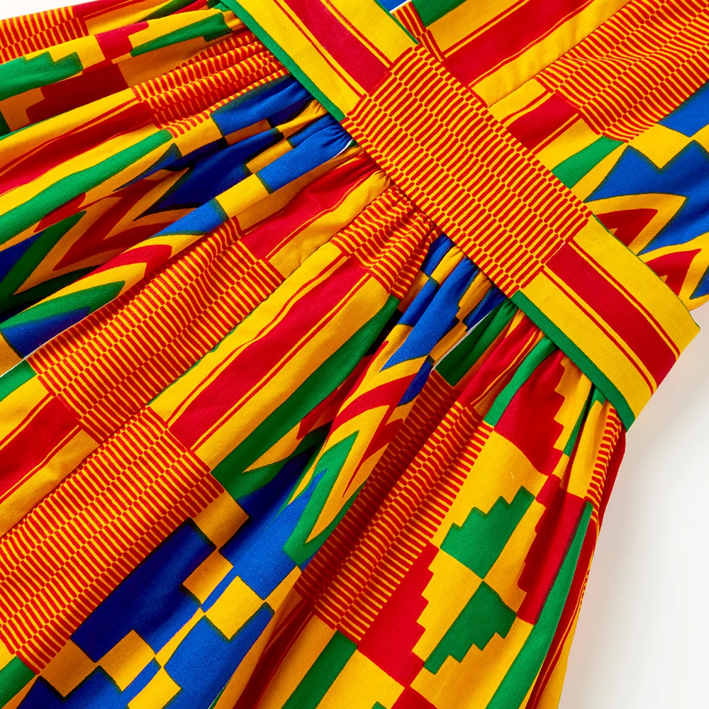 Африканская одежда для детей, для маленьких девочек, kente batik, платье с принтом, Анкара, платья, африканская Дашики, kente, традиционная одежда для детей