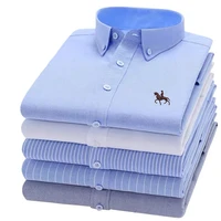 100 cotton oxford plaid solid color striped shirt tops casual long sleeve shirt slim fit shirt men camisa social korean clothes
