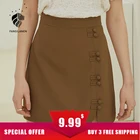 Женская декоративная Асимметричная мини-юбка на пуговицах FSLE