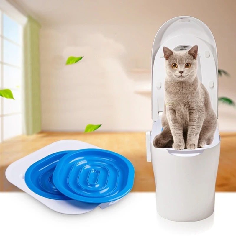 

Pet Cat training Toilet Seat Pet Plastic litter Box Tray Kit Professional Trainer Clean Kitten Healthy Cats Human Toilet Cat Mat