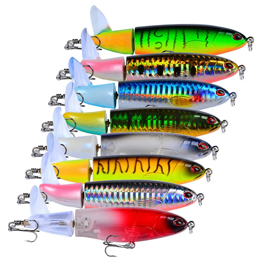 

1Pcs Propeller Tractor Fishing Lures 13G/9CM Hard Bait Floating Water Pencil Outdoor Topwater Whopper Plopper Fishing Tackle Hot