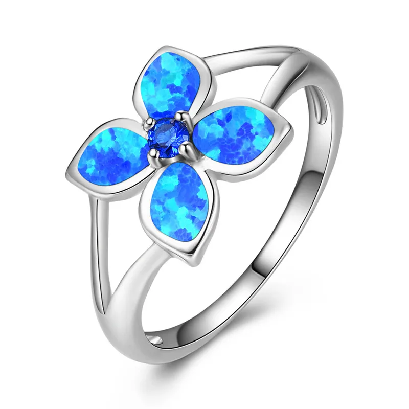 Кольцо женское обручальное с огненным опалом серебряная в стиле бохо цветов |