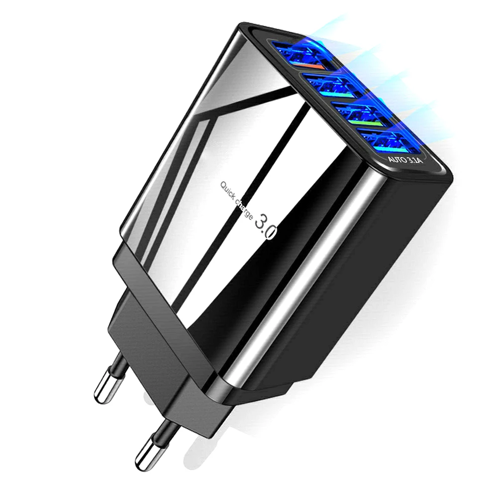 4 порта зарядное устройство для мобильного телефона Быстрая зарядка usb хаб