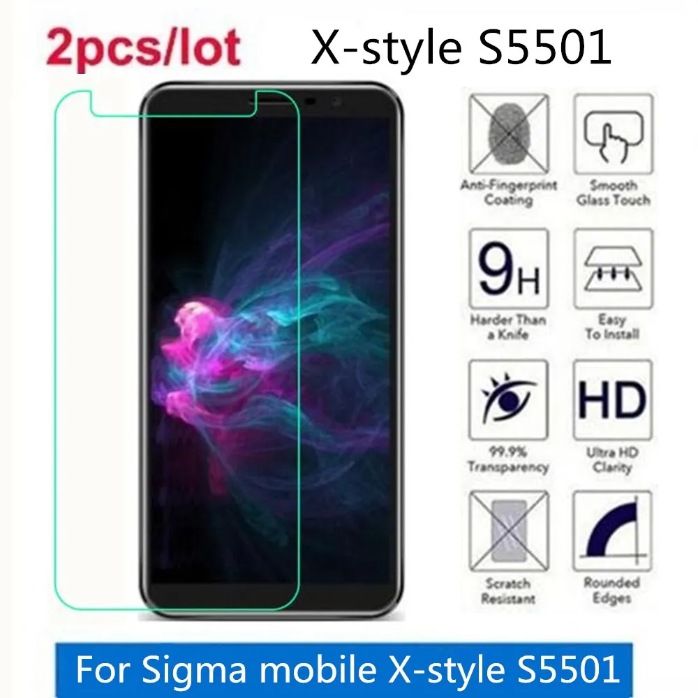 Закаленное стекло для Sigma mobile X style S5501 9H 2.5D Премиум Защитная пленка экрана