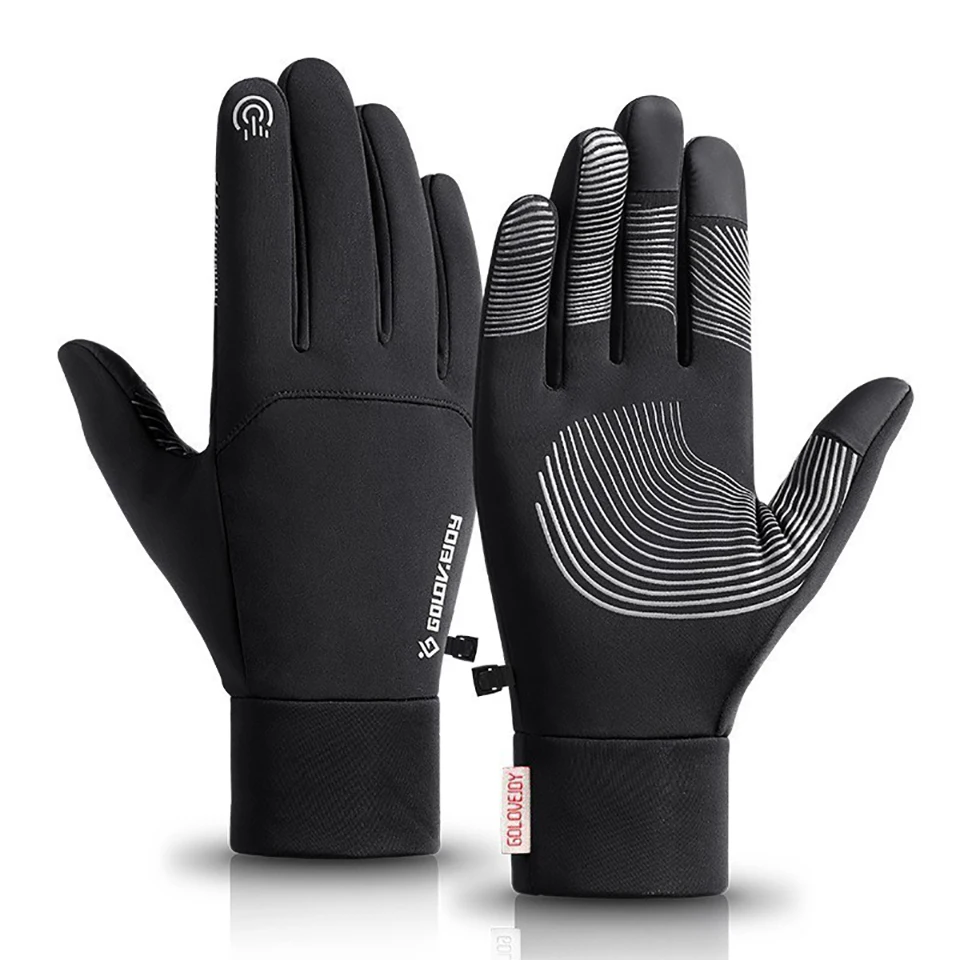 1 Pair Of Winter Cycling Gloves Touch Screen Waterproof Windproof And Warm Outdoor All-finger Ski General | Спорт и развлечения