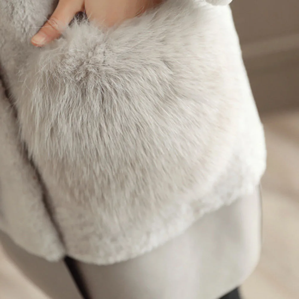 Женское осеннее плотное пальто из искусственного меха женское однотонное со