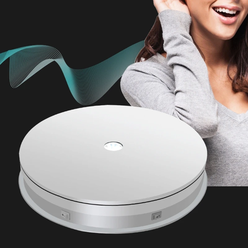 

Display Stand with LED Light Rotating Turntable 360-degree Photography Turntable Automatic Remote Control Angle