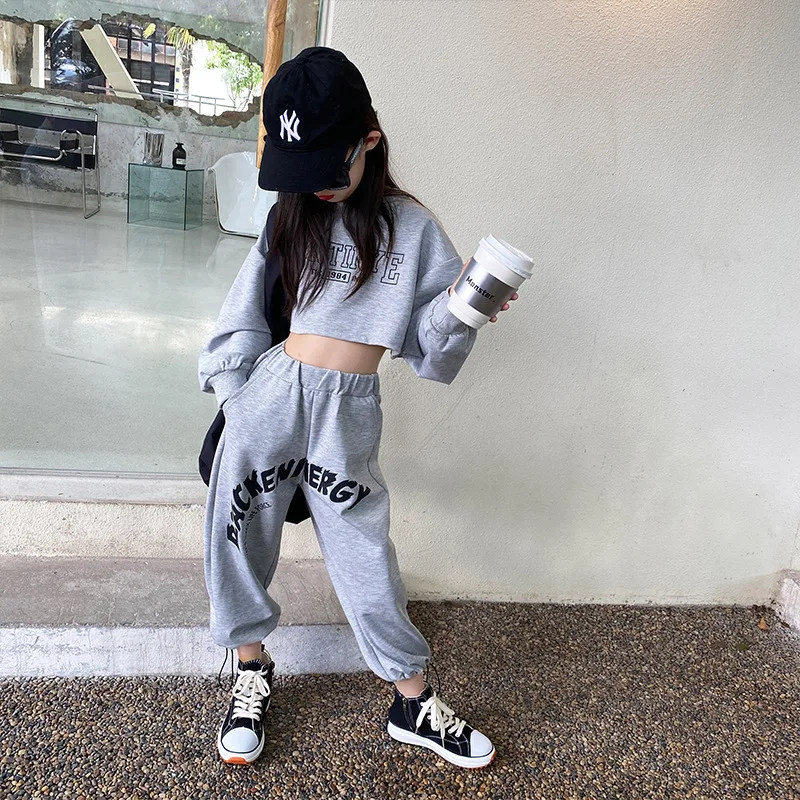 

Girls' suit 2021 autumn new girl's sweater and leggings performance clothing two-piece suit